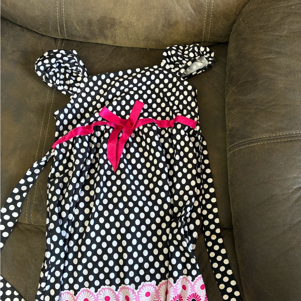 Polka Dot Dress with Pink Accents